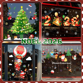   MỚI 2026  Decal Noel Dán Kính Hít Tĩnh Điện Trang Trí Giáng Sinh – Decal Trang Trí Cửa Kính 2 Mặt Đẹp Mắt 