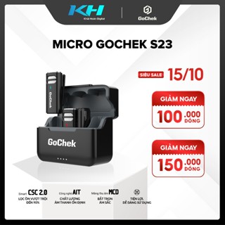 Micro Thu Âm Không Dây GoChek S23 – Kèm Dock Sạc, Lọc Tạp Âm, Dùng Cho Điện Thoại/Máy Tính