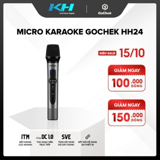 Micro lẻ hát đa năng GoChek HH24, Mic hát livestream, Mic karaoke không dây kết nối đa thiết bị và mọi loại loa