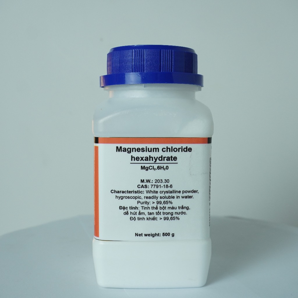 Magiê clorua hexahydrat(Magnesium Chloride Hexahydrate) – MgCl₂·6H₂O tinh khiết 500g. CAS: 7791-18-6