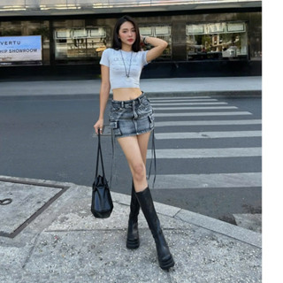  Chân Váy Ngắn Túi Hộp Y2K Denim Cạp Trễ Chân Váy Jean Ôm Túi Hộp Có Lót Quần 3 Màu Rawfit - M1 
