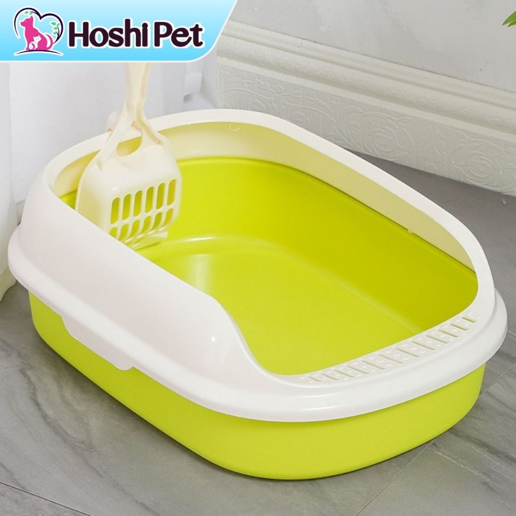 Khay vệ sinh cho mèo con dưới 4kg có thành bằng nhựa  - Thau Chậu cát vệ sinh cho mèo Hoshi Pet KM04