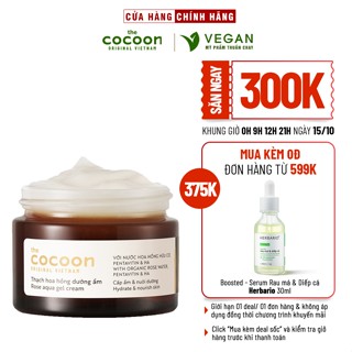 Thạch hoa hồng dưỡng ẩm COCOON 30ml kem dưỡng ẩm - Vegan thuần chay