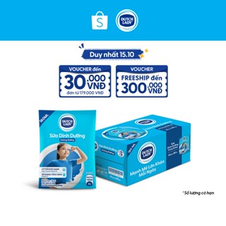 Thùng 48 Bịch Sữa Dinh Dưỡng Dutch Lady Không Đường 48x180ml
