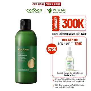 Dầu gội bưởi Pomelo Cocoon giúp giảm gãy rụng và làm mềm tóc 310ml Thuần chay TẶNG dây buộc tóc