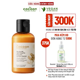 Sữa rửa mặt nghệ Hưng Yên cocoon 140ml sáng mịn da - VEGAN - Mỹ phẩm thuần chay