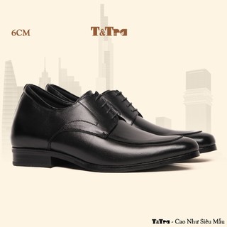   6CM  Giày Tăng Chiều Cao Nam T&Tra S1014 Đen - Cao Bí Mật Từ Bên Trong 