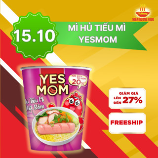 CÓ XÚC XÍCH VÀ VẮT HỦ TIẾU TRONG LY - Thùng 24 Ly Hủ Tiếu Mì Thịt Bằm Yes Mom Có Xúc Xích 79.2gram/ly   [TMITI014]