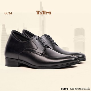    8CM   Giày Tăng Chiều Cao Nam T&Tra S1063 Đen - Cao Bí Mật Từ Bên Trong 