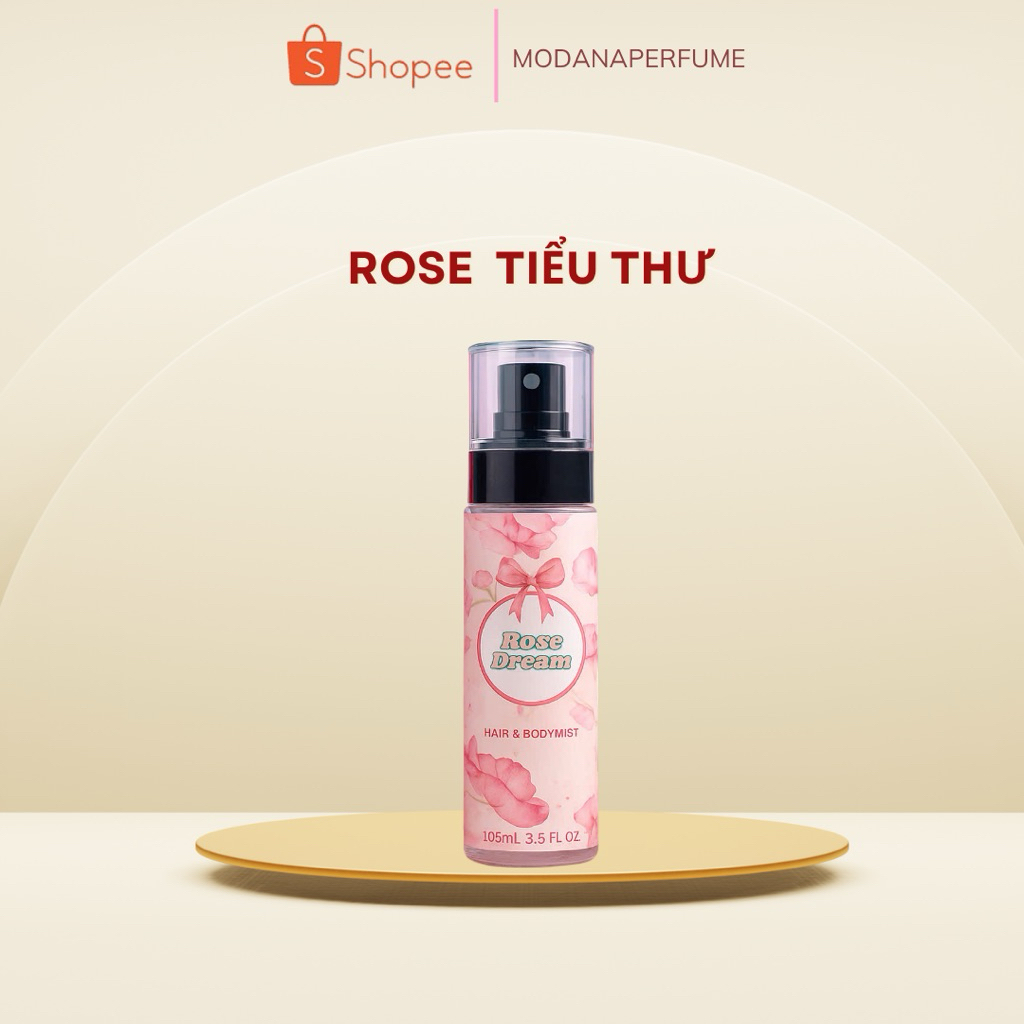 Bodymist xịt thơm toàn thân mùi Rose Dream hoa hồng tiểu thư dễ thương phù hợp đi học đi chơi