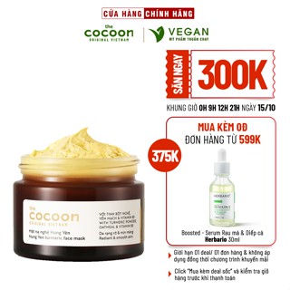 Mặt nạ nghệ Hưng Yên cocoon 30ml (Turmeric face mask) đều màu, giảm thâm - VEGAN - thuần chay