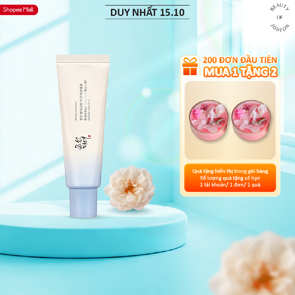 Kem chống nắng cám gạo phục hồi Beauty Of Joseon Relief Sun Aqua-Fresh: Rice + B5 SPF50+ PA++++ 50ml