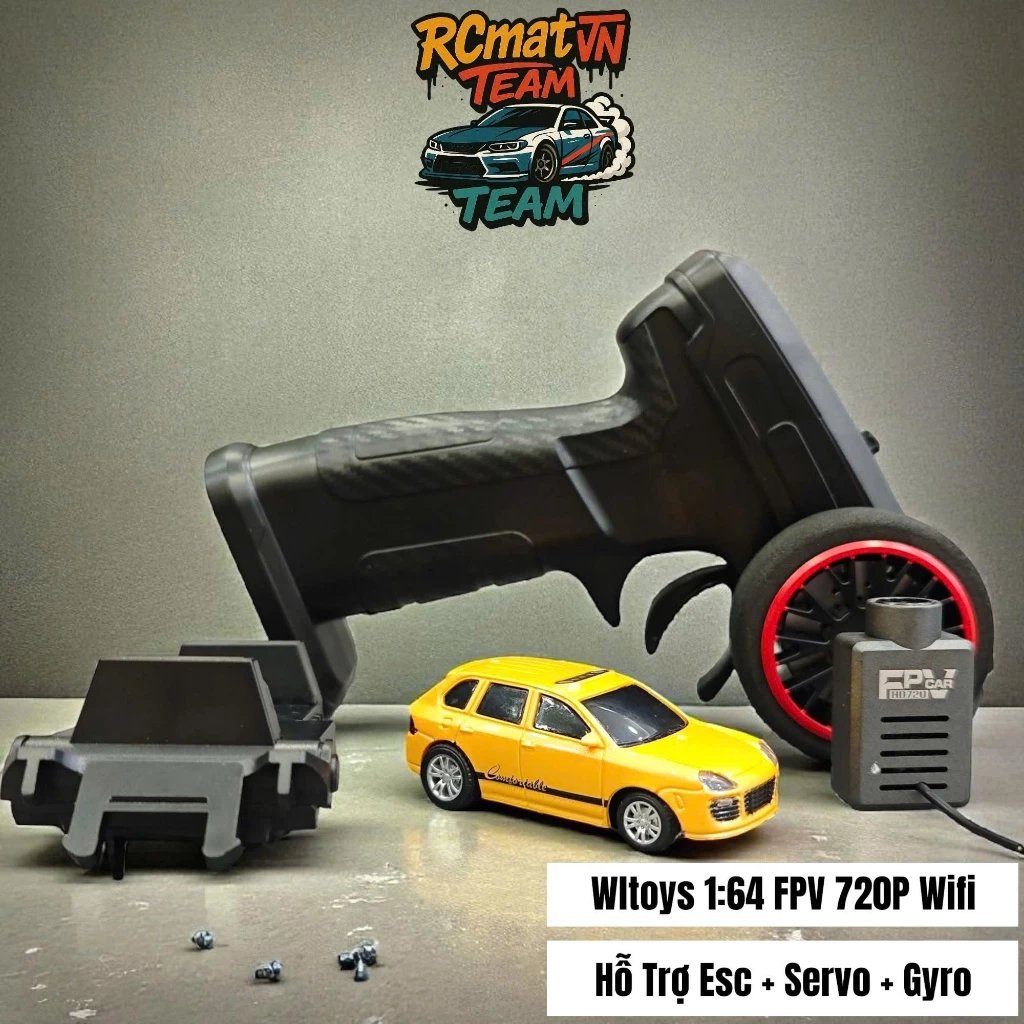 RC mini tỉ lệ 1:64  Wltoys tích hợp camera FPV 720P Wifi và điều khiển thông minh ESC –Servo –Gyro
