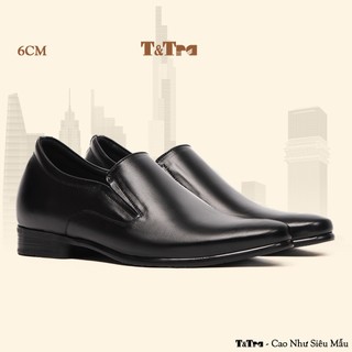   6CM  Giày Tăng Chiều Cao Nam T&Tra S952 Đen - Cao Bí Mật Từ Bên Trong 