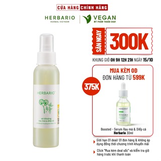 Xịt khoáng Rau Má & Diếp Cá herbario 100ml thuần chay cấp ẩm