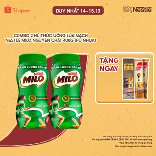 Combo 2 hũ thức uống lúa mạch Nestlé® Milo® nguyên chất 400g (hũ nhựa)