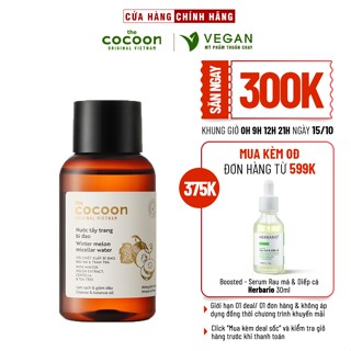 Nước tẩy trang bí đao cocoon 140ml thuần chay sạch bụi bẩn và dầu thừa da mụn