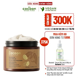 Bơ dưỡng thể cà phê đắk lắk cocoon 200ml - VEGAN - Mỹ phẩm thuần chay