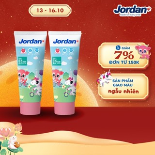 [Combo 2 tuýp] Kem đánh răng cho trẻ em 0-5 tuổi vị dâu Jordan Step 1 - 75g