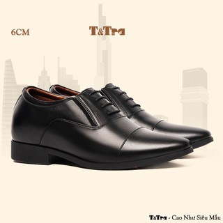   6CM  Giày Tăng Chiều Cao Nam T&Tra T51 Đen - Cao Bí Mật Từ Bên Trong 