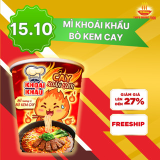 MÌ CAY XOẮN LƯỠI - Thùng 24 ly Mì Khoái Khẩu Hương Vị Bò Kem Cay  67gram/ly [TMIBO022]