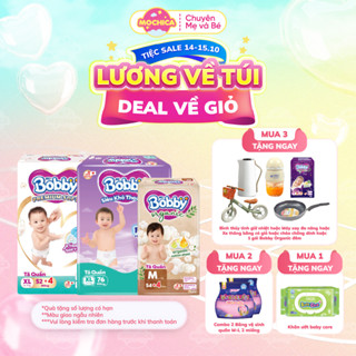 KOL-[TẶNG BỈM] Bỉm Tã quần Bobby siêu khô thoáng cho bé – Dòng Ultra+/Premium/Organic – Size M đến XXL-Mochica