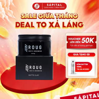 [TẶNG GÔM] Sáp vuốt tóc ROUG Matte Clay - Giữ nếp tới 12h, Không bết dính, Linh hoạt tạo kiểu