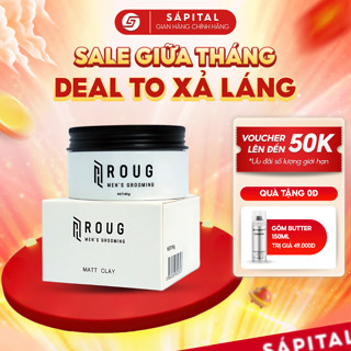 [TẶNG GÔM] Sáp vuốt tóc Roug Matt Clay Roug Trắng cho tóc dày, Giữ nếp tới 16h, Không bết dính