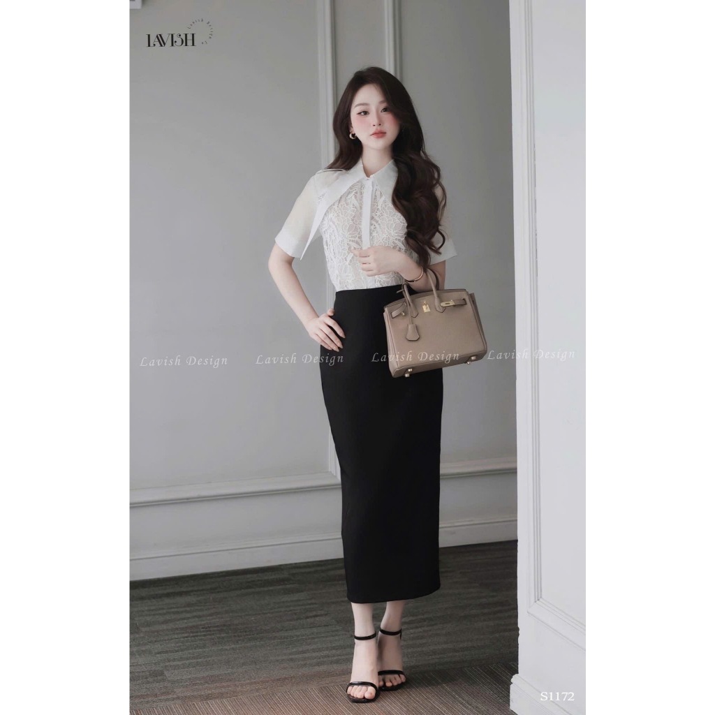 [Cao Cấp] Chân Váy Chéo Ý 2 Lớp Đứng Form Thanh Lịch Thời Trang Công Sở Lavish Design - S1172