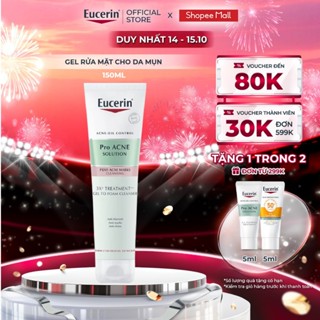Gel rửa mặt cho da mụn Eucerin 3X Treatment Gel To Foam Cleanser 150ml