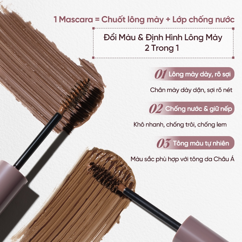 Chuốt Chân Mày JUDYDOLL Eyebrow Mascara Tự Nhiên Sắc Nét Bền Màu 2.5g | BigBuy360 - bigbuy360.vn