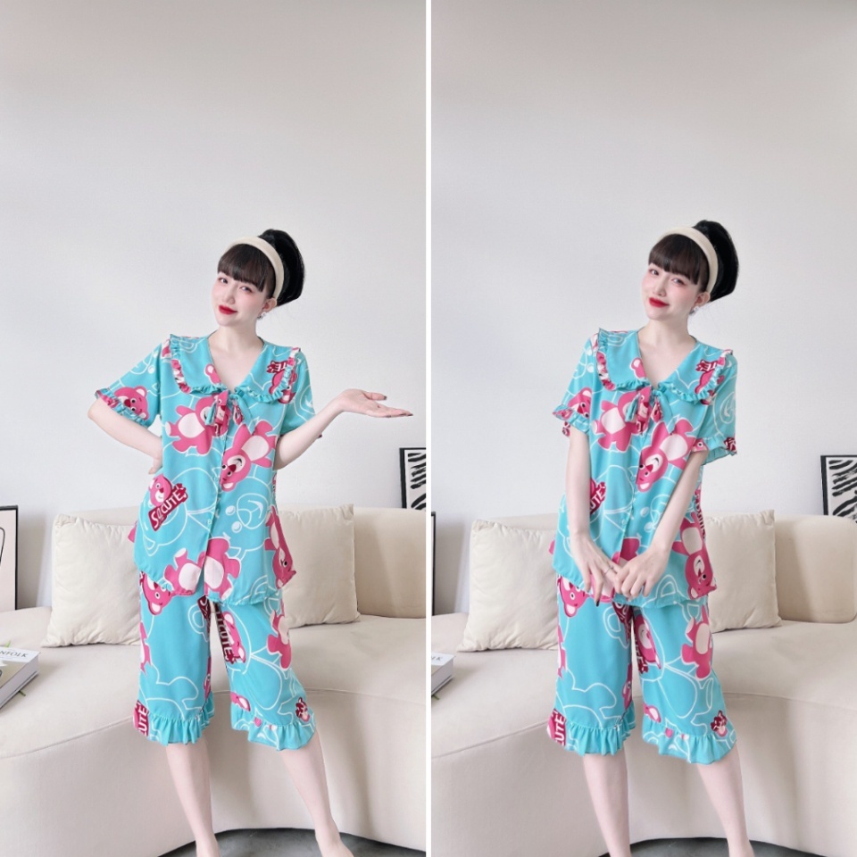 Đồ Bộ Bigsize 50-100kg Lửng Lụa MANGO - Lụa Nhật Mặc Nhà Cho Nàng Múp Xinh