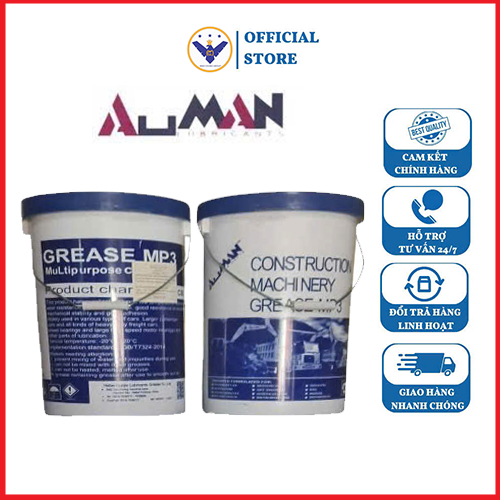 Mỡ bò bôi trơn chịu nhiệt Grease MP3 AUMAN xô đĩa hút 13kg