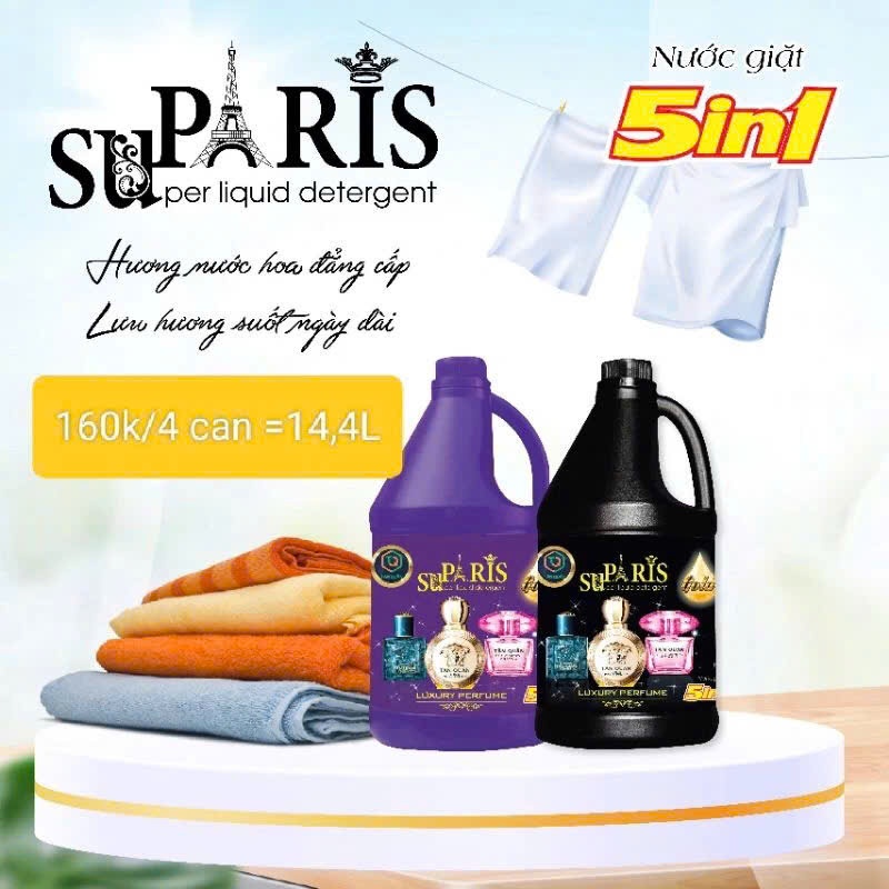 combo thùng 4 can nước giặt can 3.6L