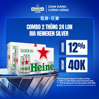 ĐỘ CỒN 4% - HỎA TỐC HCM - Combo 2 Thùng 24 lon bia Heineken Silver 330ml/lon