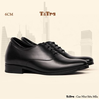   6CM  Giày Tăng Chiều Cao Nam T&Tra S1008 Đen - Cao Bí Mật Từ Bên Trong 