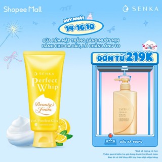 Sữa rửa mặt sáng mịn mờ thâm SENKA PERFECT WHIP vit c poreless glow 100g