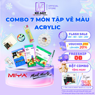  Combo 7 Món Tập Vẽ Cao Cấp Màu Acrylic Mont Marte | Bộ Họa Cụ Học Vẽ Đầy Đủ Cho Người Mới Bắt Đầu 