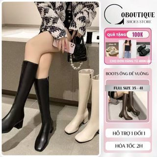 [ DA MỀM CAO CẤP ] Giày boot nữ bốt ống đế vuông dưới gối cao 3 phân 5 phân chất lượng S026