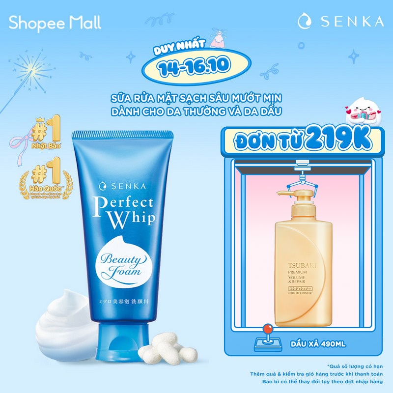 Sữa rửa mặt mướt mịn sạch sâu SENKA PERFECT WHIP 120g
