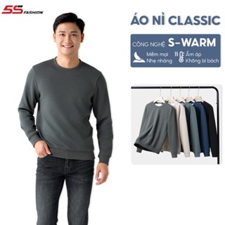 Áo Nỉ Nam Tay Dài 5S FASHION Soft-Warm Chất Dày Mềm Mịn, Thiết Kế Trơn Basic Dễ Mặc (01-ANI24027)