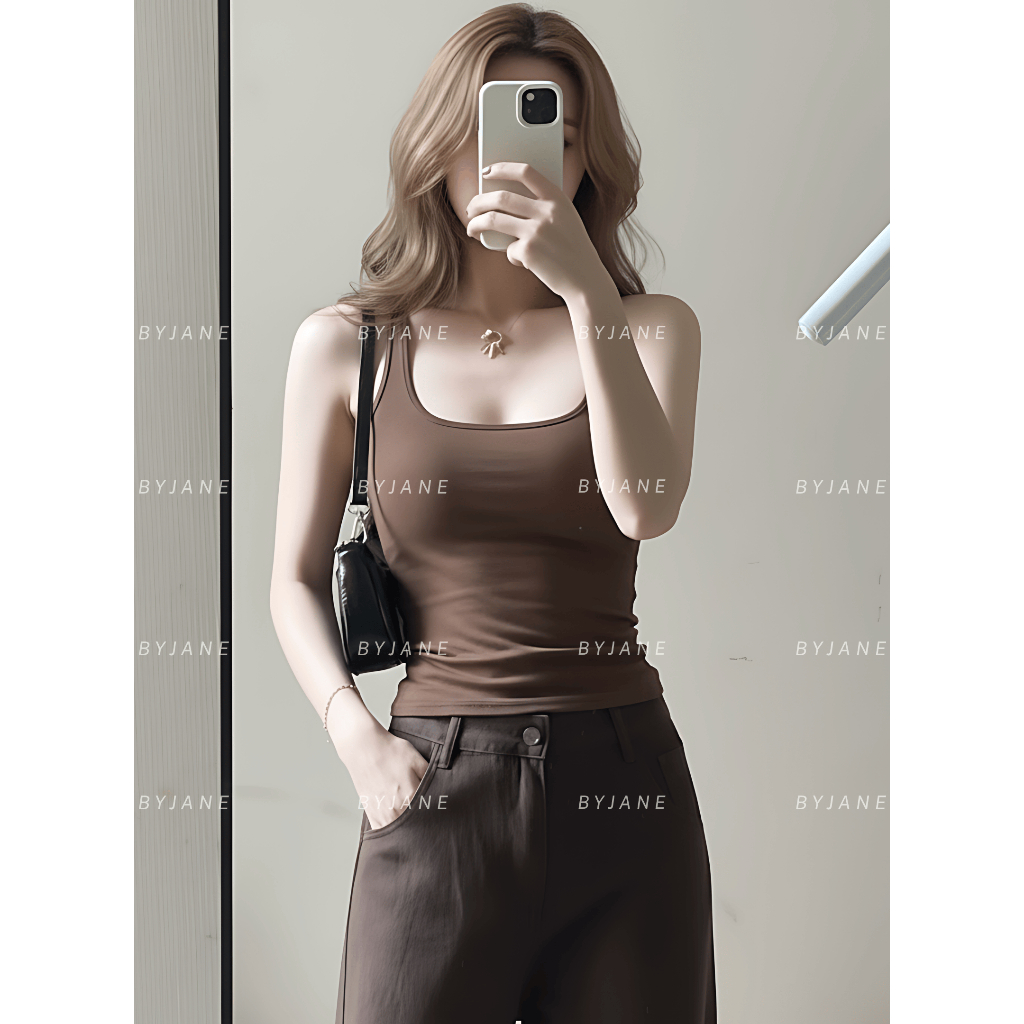 Áo ba lỗ nữ cotton mát BYJANE ( Từ 39kg-62Kg) áo 2 dây bản to, áo tanktop phù hợp đi tập-012 | BigBuy360 - bigbuy360.vn