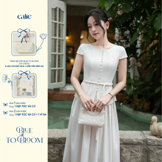 (Blue to Bloom) Áo peplum chất thô xếp ly tùng áo đai eo, form basic tôn dáng, phối cùng chân váy thời trang Calie PL077