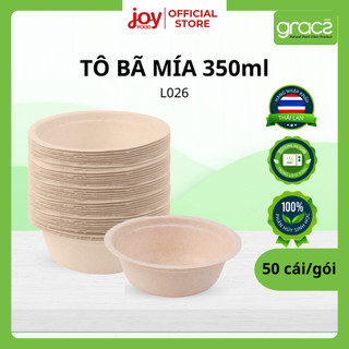  50 chén  tô  bát bã mía Gracz Thái Lan 350ml dùng 1 lần cho tiệc tùng thân thiện môi trường L026 