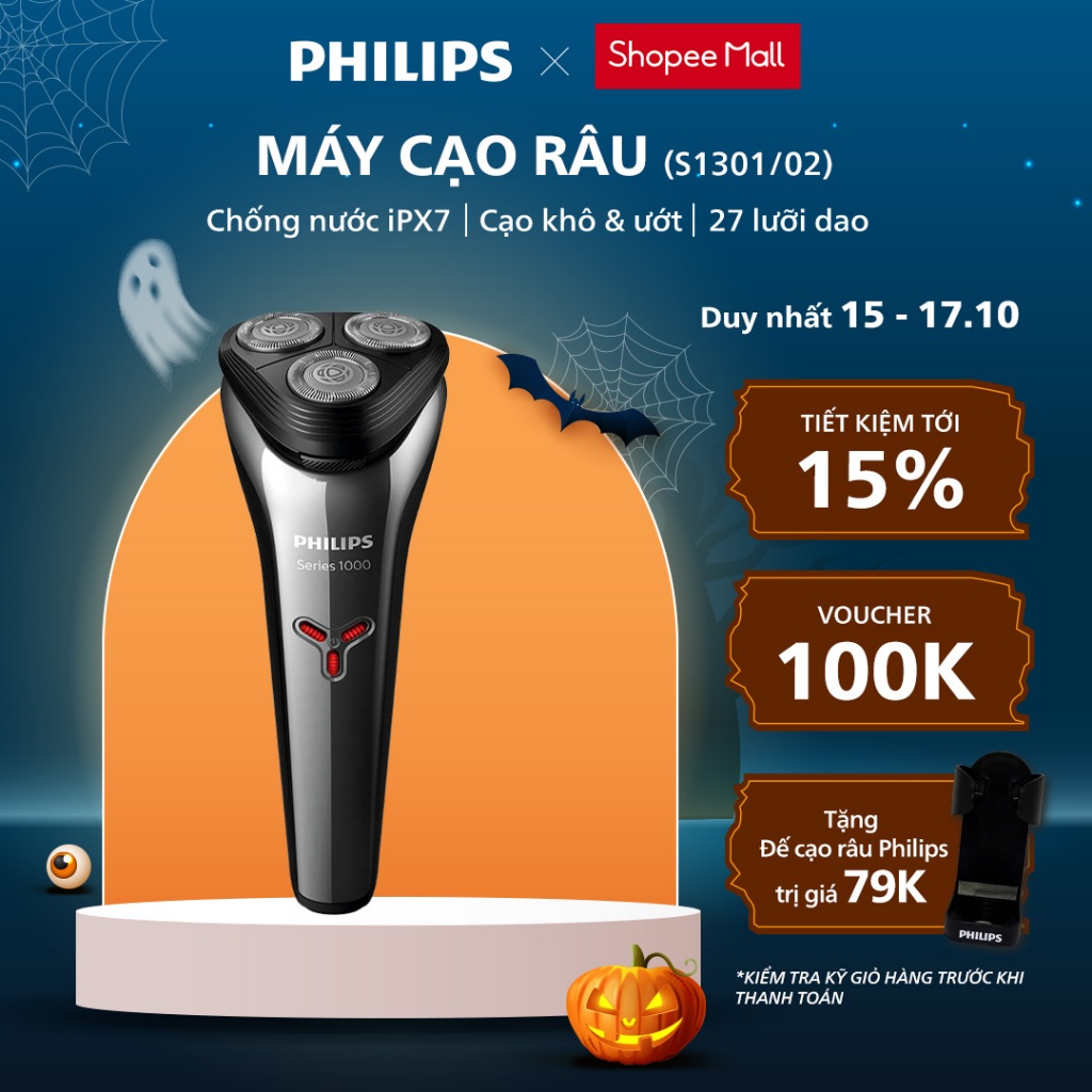 Máy Cạo Râu PHILIPS S1301/02, Sạc Nhanh, Cạo Khô Và Ướt, Bảo Hành 24 Tháng