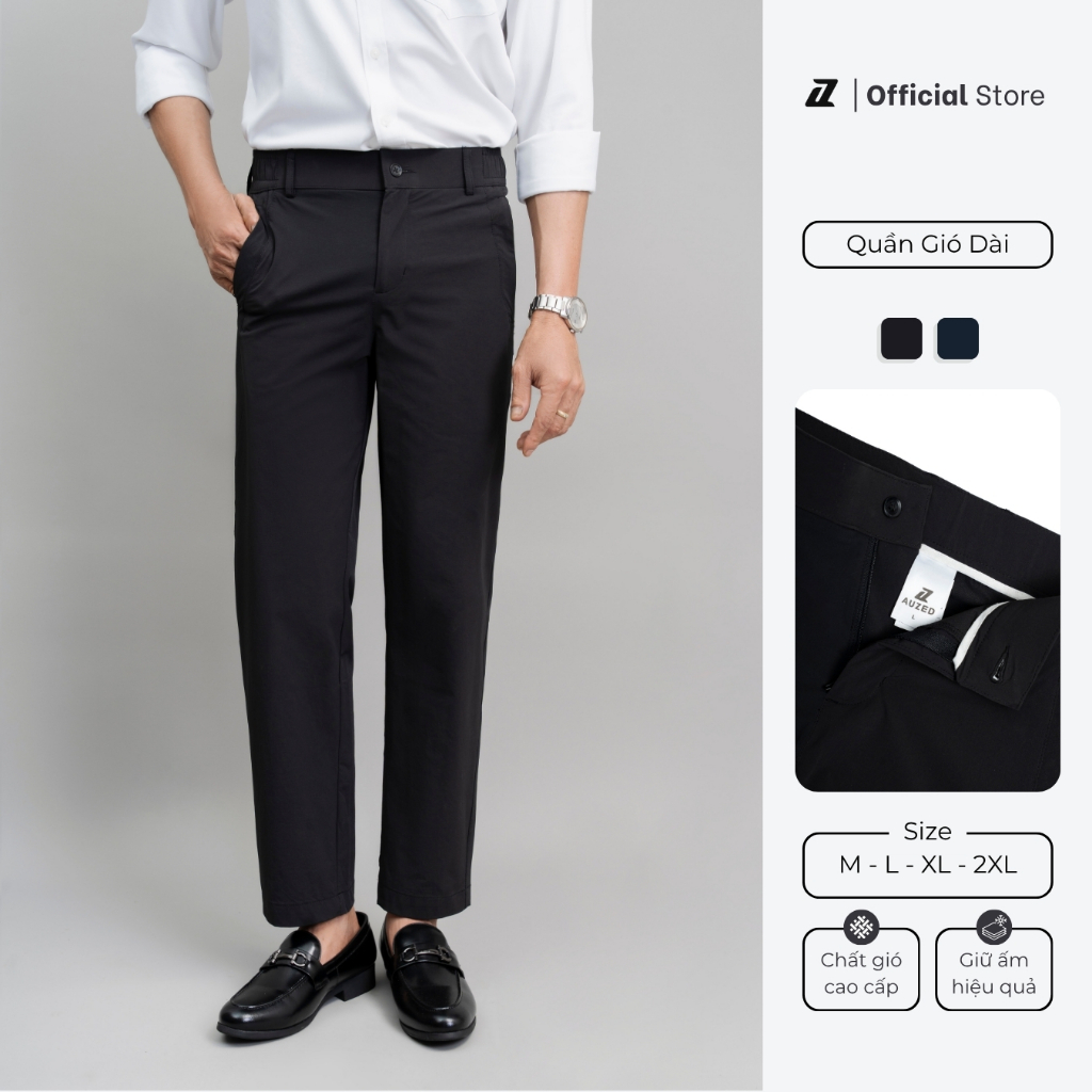 Quần gió dài nam AUZED polyester mỏng nhẹ, nhanh khô, kiểu dáng lịch sự như quần âu 5QD 479