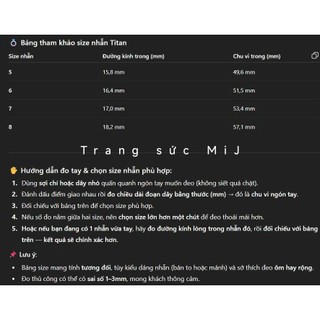 [GIÁ 1 CHIẾC] NHẪN TITAN nữ