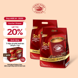 COMBO 2 CÀ PHÊ SUA HOÀ TAN HIGHLANDS COFFEE 3IN1 - 50 GÓI
