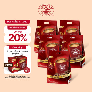 COMBO 5 TÚI - CÀ PHÊ SUA HOÀ TAN HIGHLANDS COFFEE - 50 GÓI