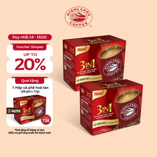 COMBO 2 HỘP CÀ PHÊ SUA HOÀ TAN 3IN1 HIGHLANDS COFFEE - (20 gói x 2)